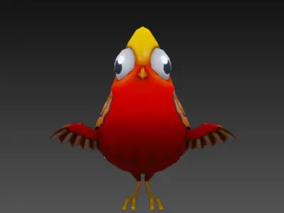 Golden pheasant Low-poly 3D model