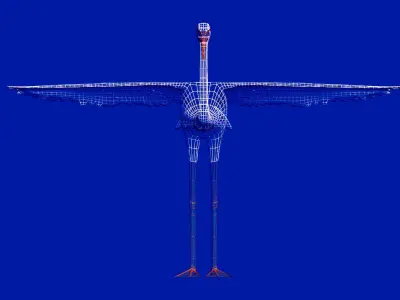 Pink Flamingo model Low-poly 3D model