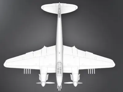 De Havilland Mosquito dh98 A52 Scale model  3D print model