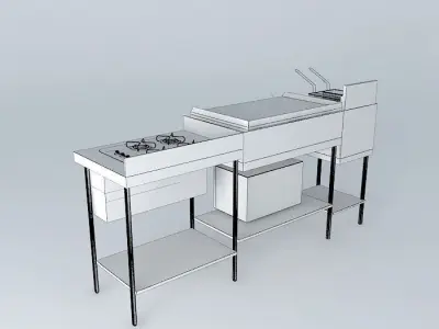 Ki240 stainless steel kitchen Free 3D model