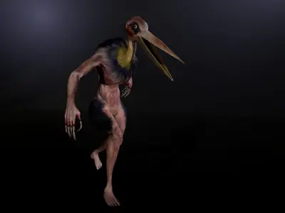 Bird mutant Low-poly 3D model