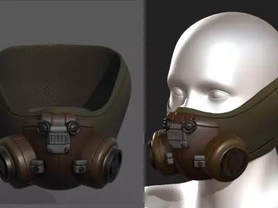 Gas mask helmet scifi fantasy armor hats military Low-poly Low-poly 3D model