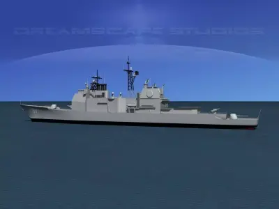 Ticonderoga Class Cruiser CG57 USS Lake Champlain 3D model