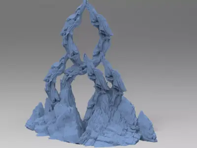 Grand Tri Clawed Mountain Dragon Bones 3D model