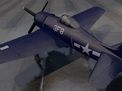 Grumman F8F-1 Bearcat 3D model