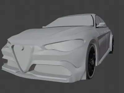 Alfa romeo gulia detailed mesh Free 3D model