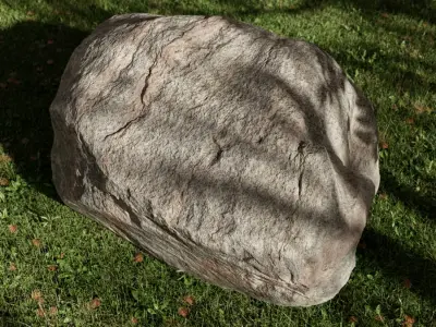  Pale Notched Round Rippled Large Rock Boulder Model 