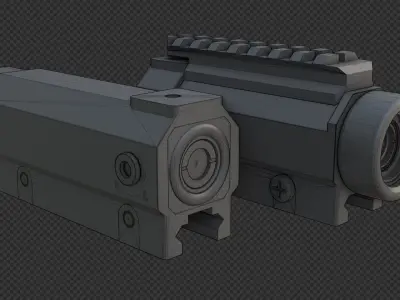 HK Hensoldt Universal Rifle Optic HKV ZF Low-poly 3D model