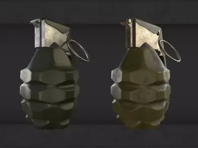 Grenade four grenades Low-poly 3D model