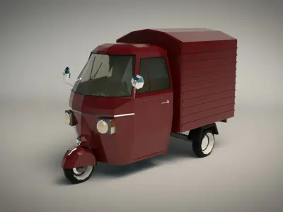 Low Poly Three Wheeled Van Low-poly 3D model