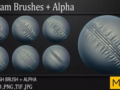 50 Seam Brushes  Alpha Vol 1  3D model