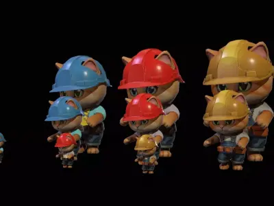 Cat5Pack2 Low-poly 3D model purchase