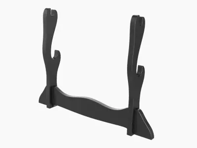 Katana wooden stand 01 black 3D model