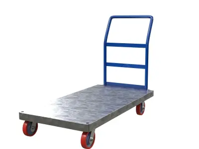 Steel Cart Photorealistic Low-poly 3D model