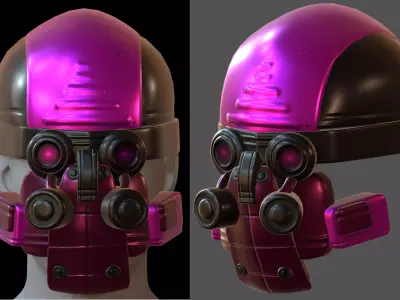 Gas mask helmet 3d model scifi Low-poly  Low-poly 3D model 540