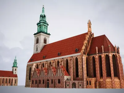 Church Saint Mary Low-poly 3D model
