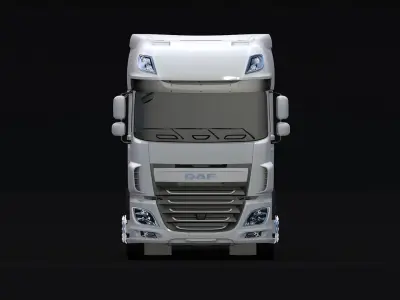 2018 DAF 106 XF EURO 6 4X2 Tank Trailer Low-poly 3D model