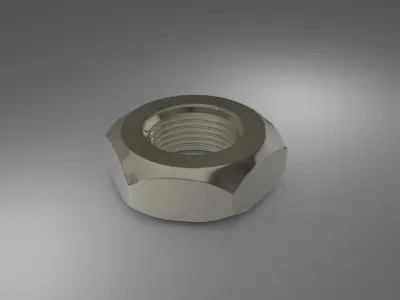 3D Steel Hex Nute 3D model