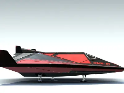 Sci-Fi Combat Spaceship Low-poly 3D model