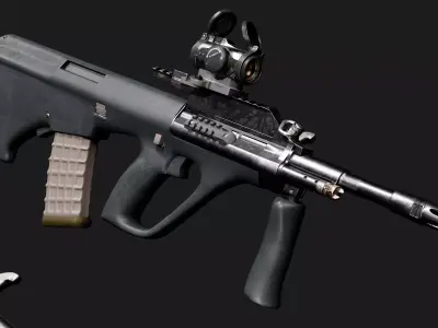 Steyr AUG A3 M1 with Aimpoint CompM4 Low Poly Weapon Low-poly 3D model