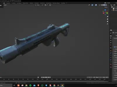 Sci-Fi SubMachine Gun 01 Low Poly Game Ready Asset Low-poly 3D model