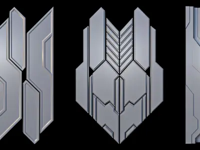 Sci-fi Panels Base Mesh Vol 2 Low-poly 3D model