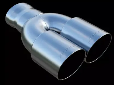 Flowmaster Exhaust Tip 3 In Dual Out Angle Cut 3D model