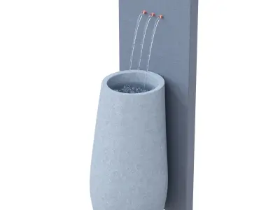 Amidon Resin 3 Stream Outdoor Water Fountain 3D model