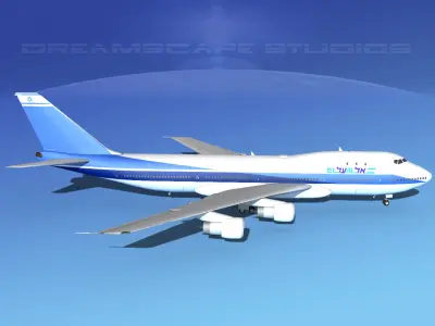 Boeing 747-100 Jumbo Jet El Al 3D model