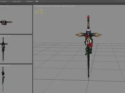 Vampire Count Sabre Low-poly 3D model