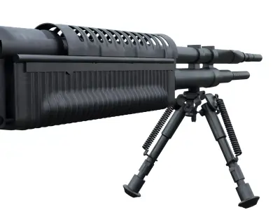 Tactical Sniper Rifle  Modular Components Game-Ready PBR Low-poly 3D model