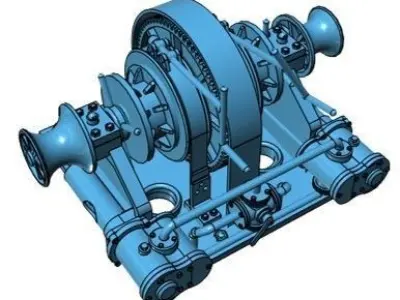 Anchor Winch Steam Tug 3D model