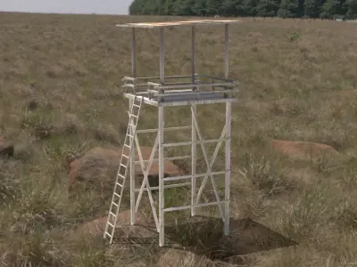 Wood turret Low-poly 3D model