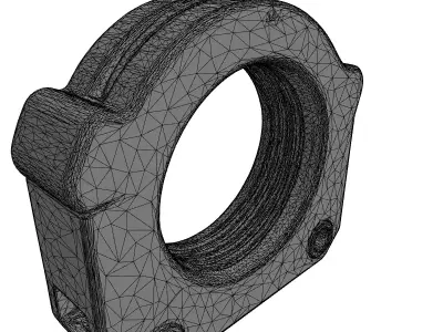 Precision Threaded Industrial Component Low-poly 3D model