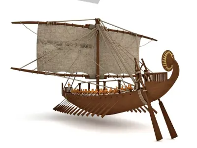 ancient Egyptian ship 3D model