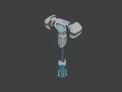 Low Poly Cyber Hammer Low-poly 3D model