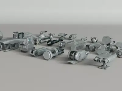 25 Mounted Weapons Pack 2 Free 3D model