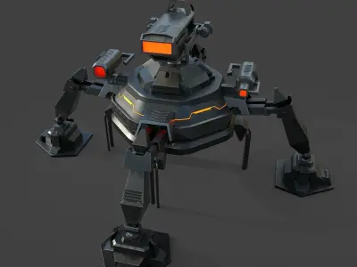 Spider Robot Low-poly 3D model