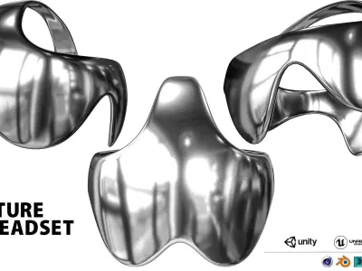 Sci-Fi Future VR Headset Low-poly 3D model