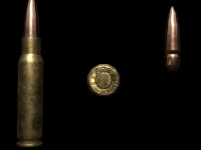 308 bullet Low-poly 3D model