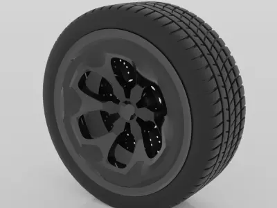 Sport wheel Free low-poly 3D model
