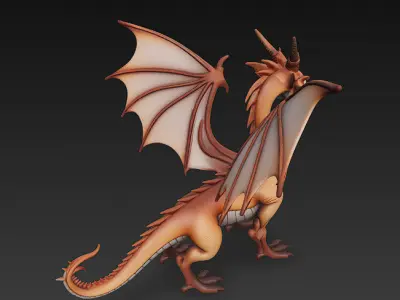 Dragon Realistic 3D Model Basic - Low Poly Realistic Low-poly 3D model