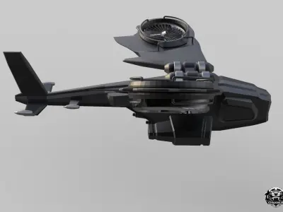 Sci-Fi Hover Plane Low-poly 3D model