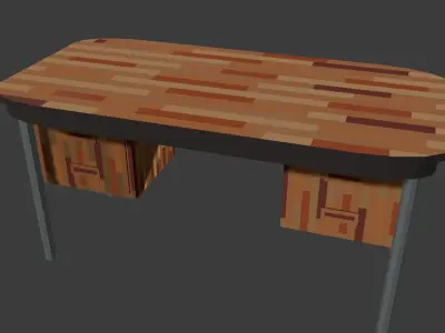 70s Work Desk Pixel Art Pack Free low-poly 3D model