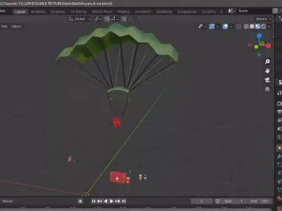 BattleRoyaleAsset parachute Free low-poly 3D model