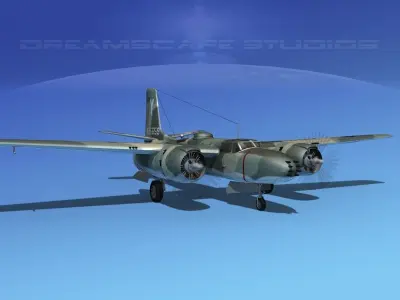 Douglas A-26B Invader V07 3D model