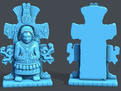 Statue Aztec Sea God HP 3D print model