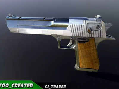 Pistol Desert Eagle Low-poly PBR 3D model Low-poly 3D model