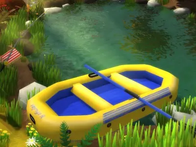 Cartoon Camping Props Low-poly 3D model