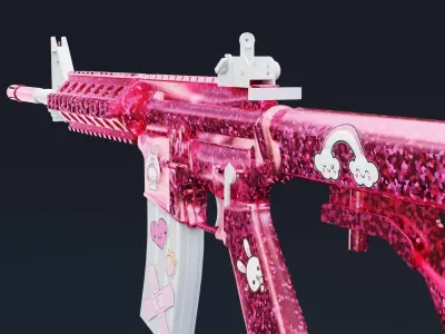 Kawaii M4A4 Rifle Low-poly 3D model